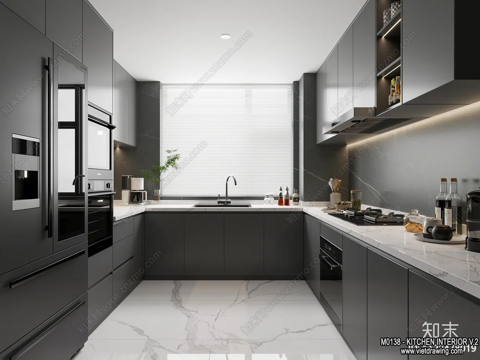 Kitchen – Modern Style Interior 3D Scenes – 052