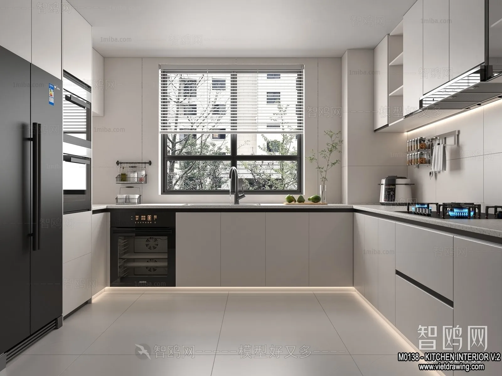 Kitchen – Modern Style Interior 3D Scenes – 054