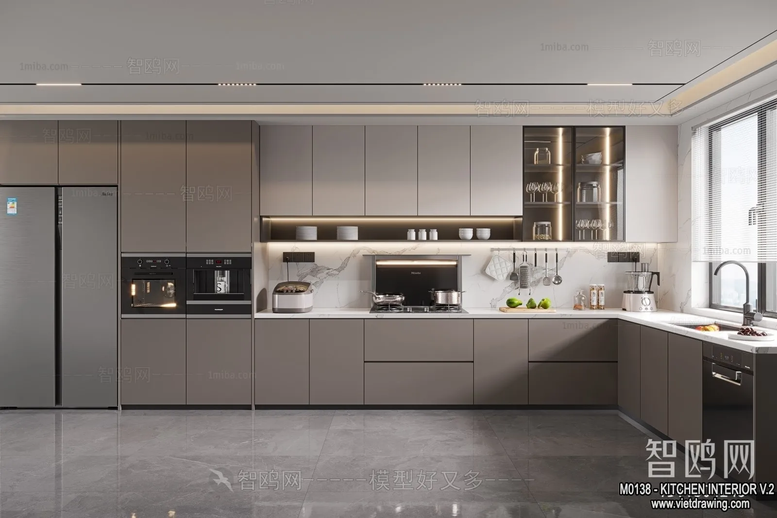 Kitchen – Modern Style Interior 3D Scenes – 055