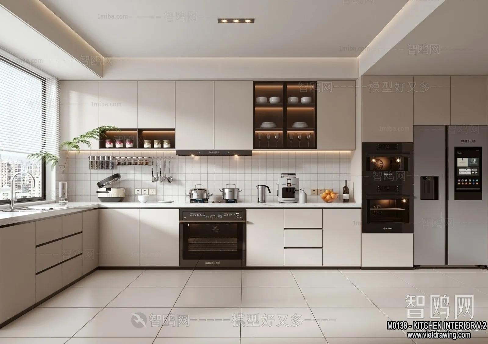 Kitchen – Modern Style Interior 3D Scenes – 056