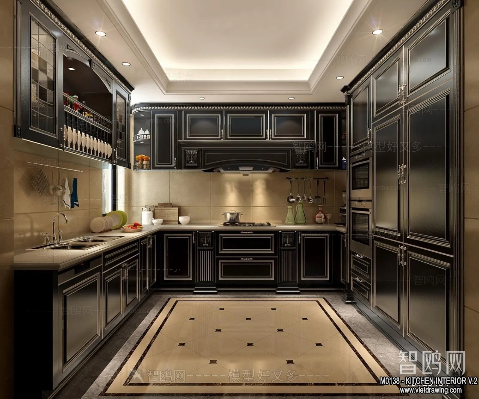 Kitchen – Modern Style Interior 3D Scenes – 057