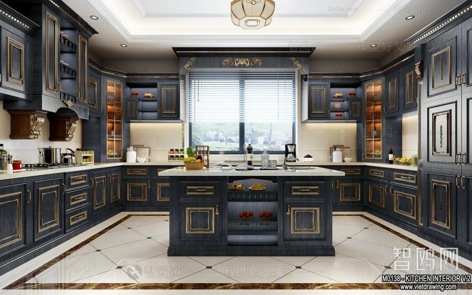 Kitchen – Modern Style Interior 3D Scenes – 058