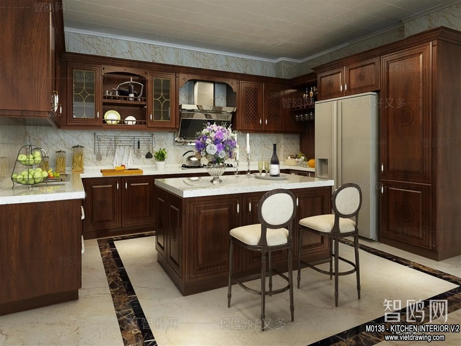 Kitchen – Modern Style Interior 3D Scenes – 059