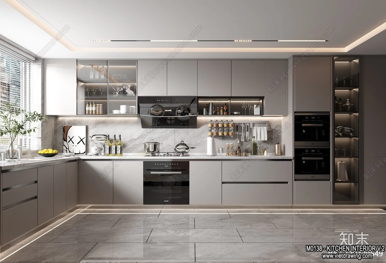 Kitchen – Modern Style Interior 3D Scenes – 063