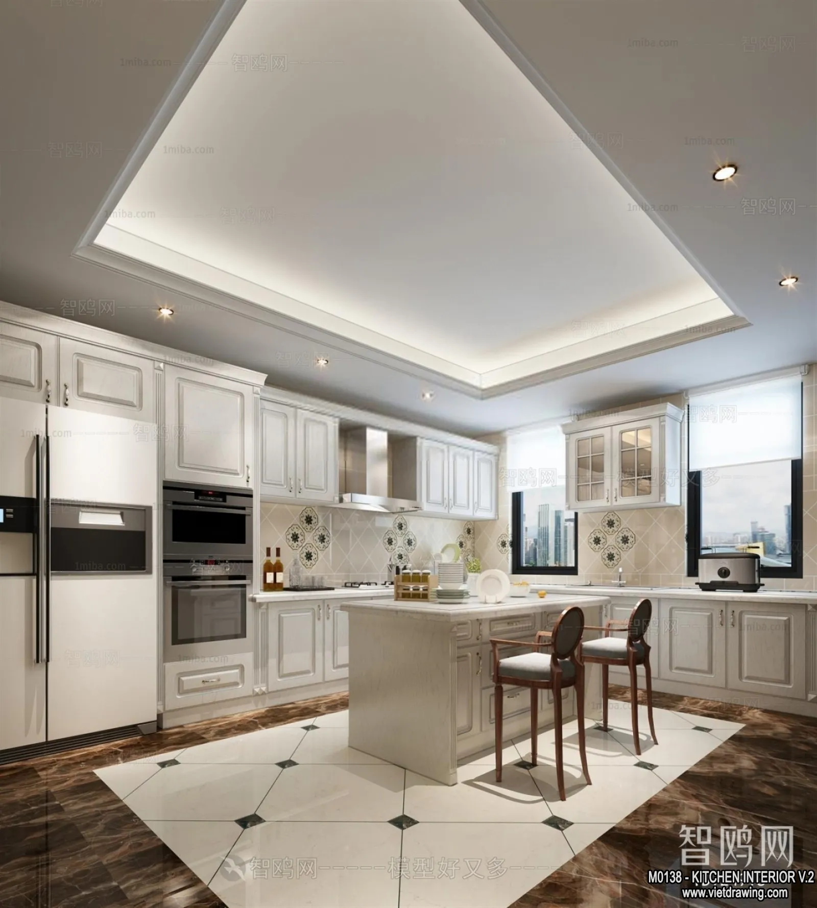 Kitchen – Modern Style Interior 3D Scenes – 066