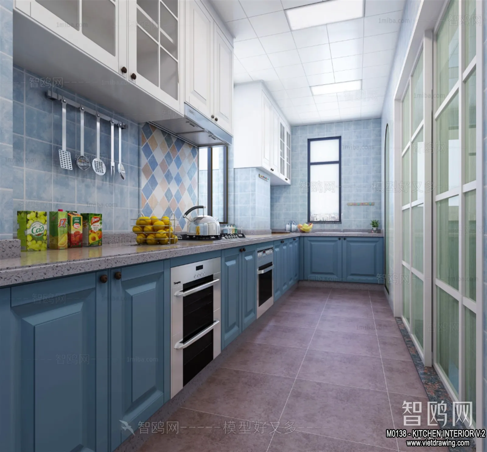 Kitchen – Modern Style Interior 3D Scenes – 072