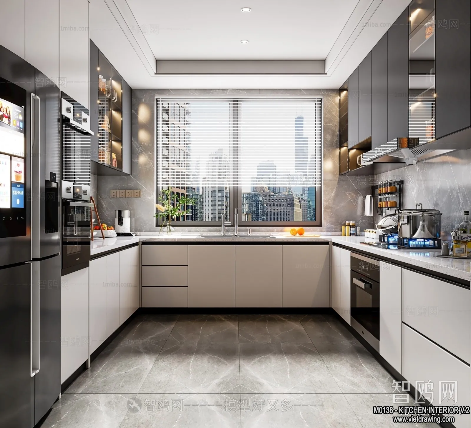 Kitchen – Modern Style Interior 3D Scenes – 074