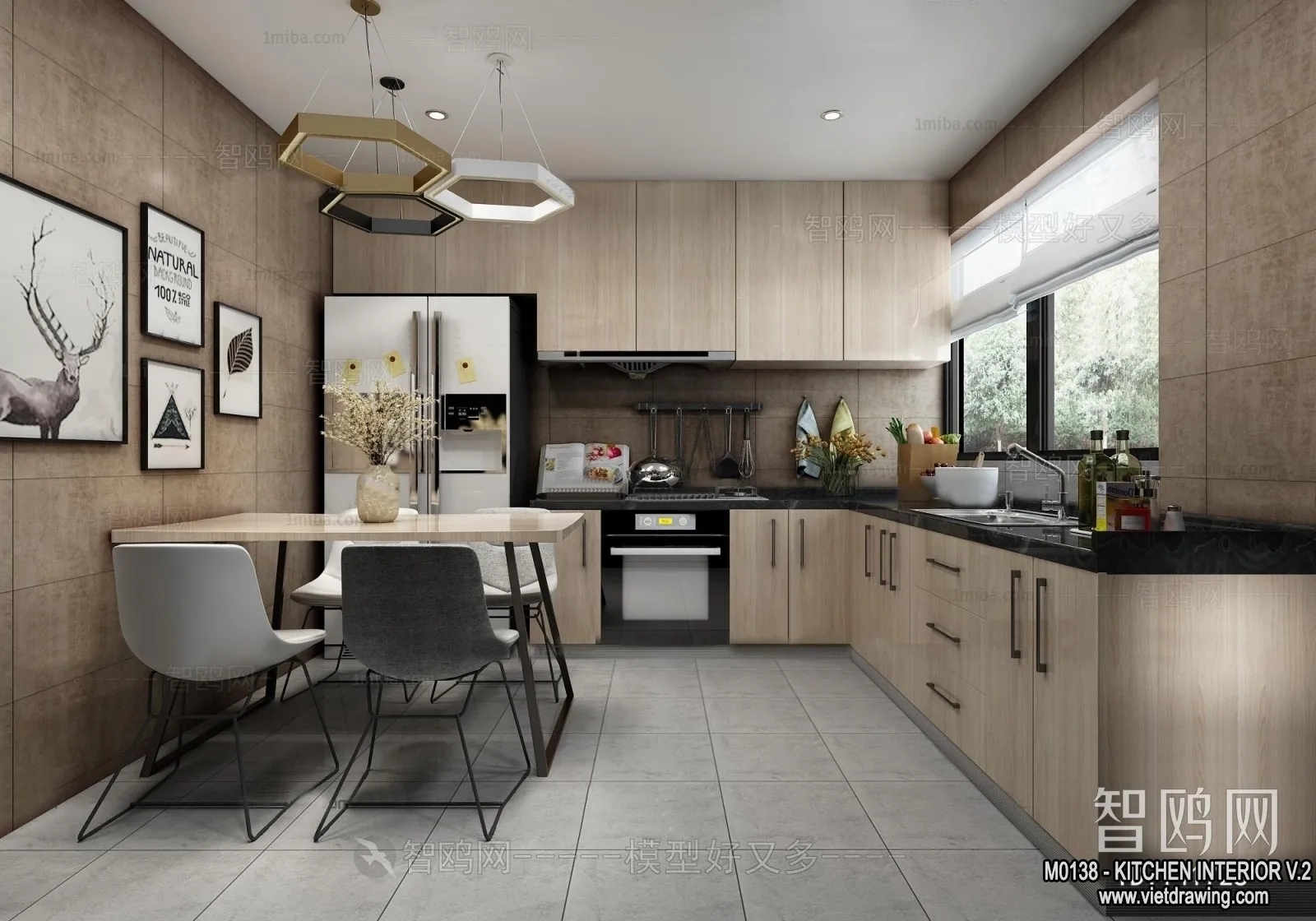 Kitchen – Modern Style Interior 3D Scenes – 075