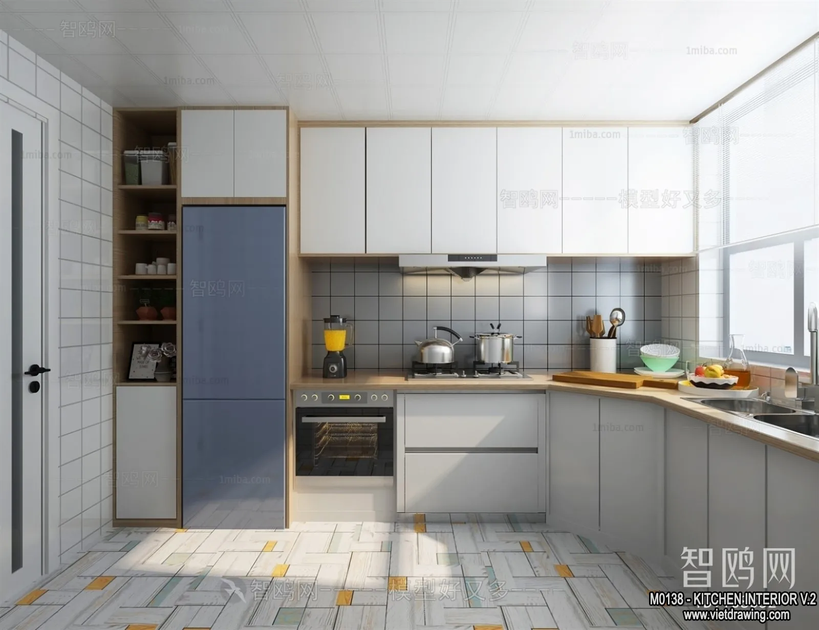 Kitchen – Modern Style Interior 3D Scenes – 076