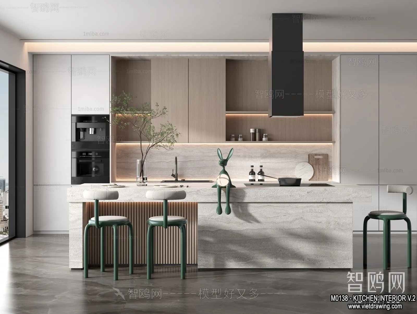 Kitchen – Modern Style Interior 3D Scenes – 079