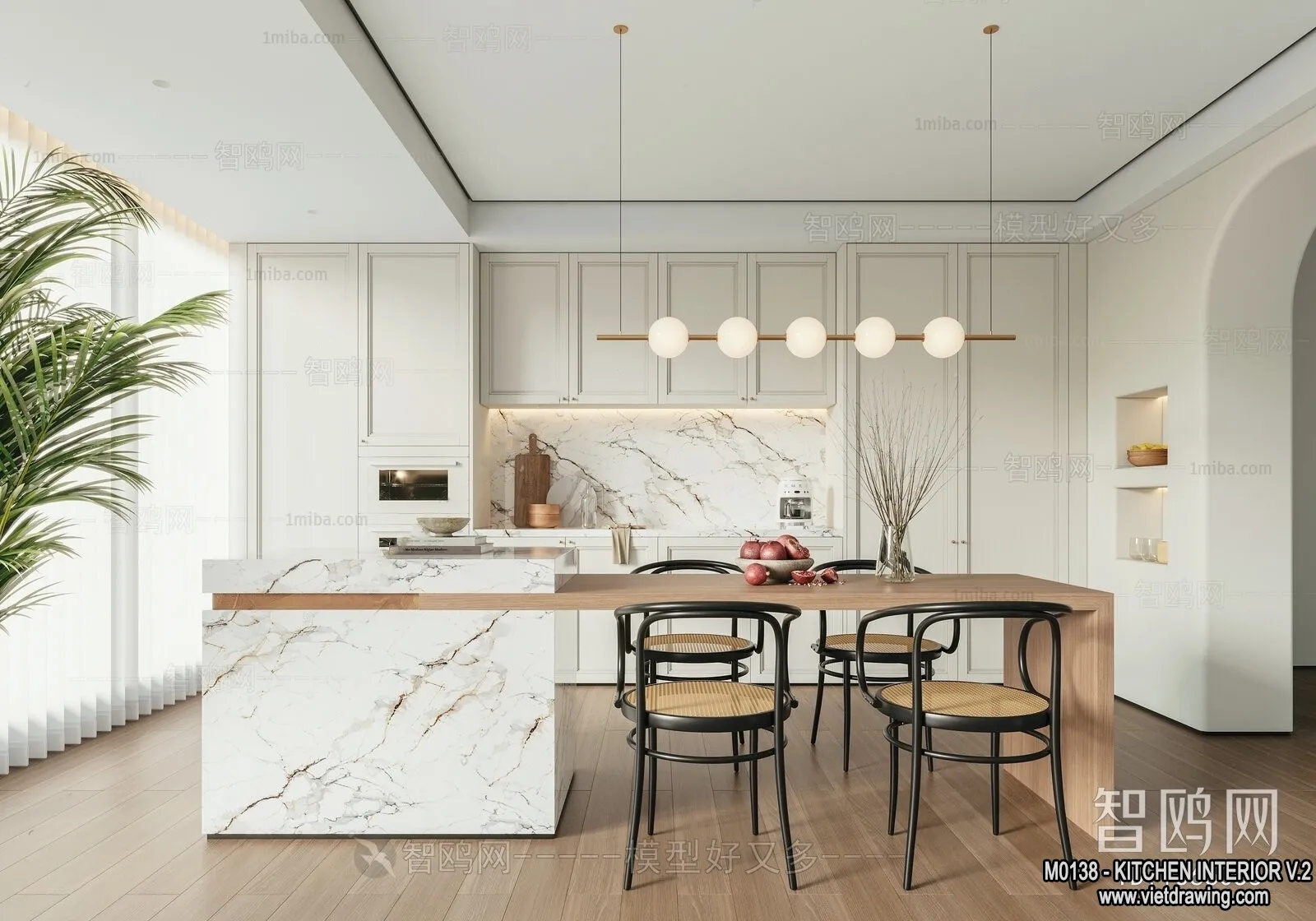 Kitchen – Modern Style Interior 3D Scenes – 080