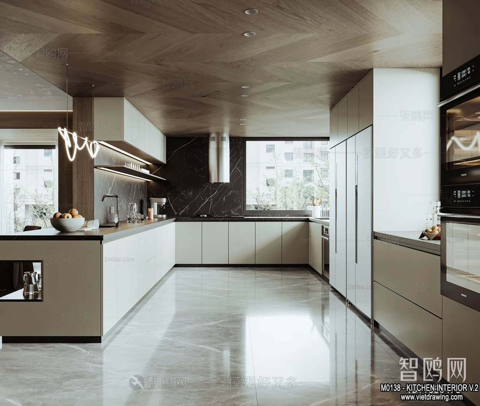 Kitchen – Modern Style Interior 3D Scenes – 082