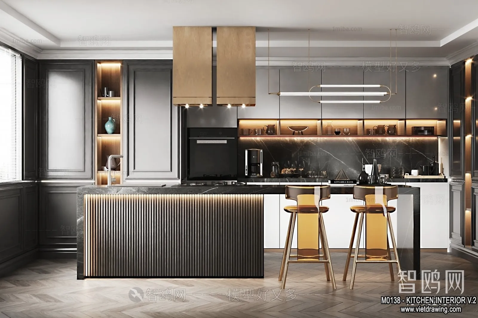 Kitchen – Modern Style Interior 3D Scenes – 088