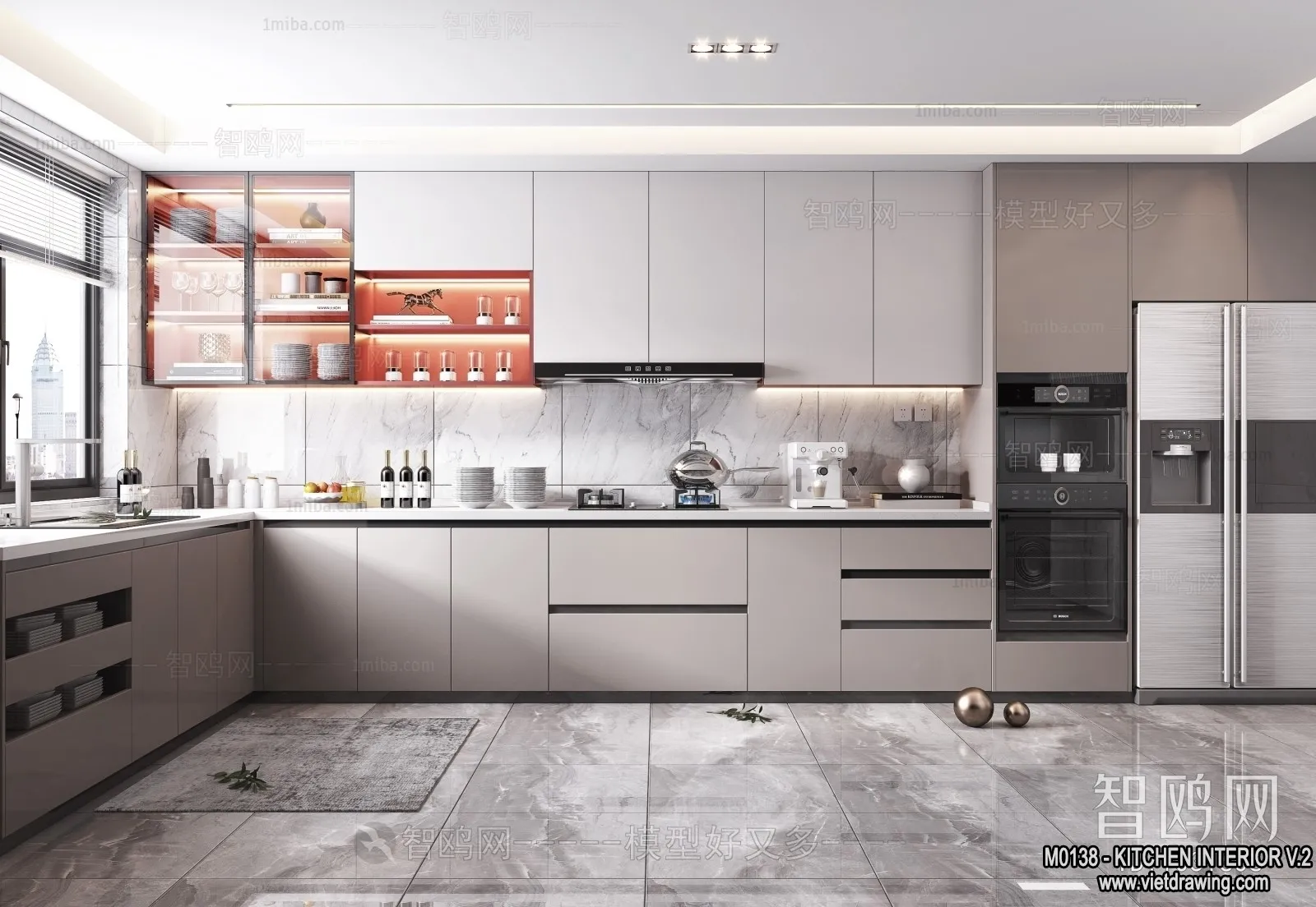 Kitchen – Modern Style Interior 3D Scenes – 091