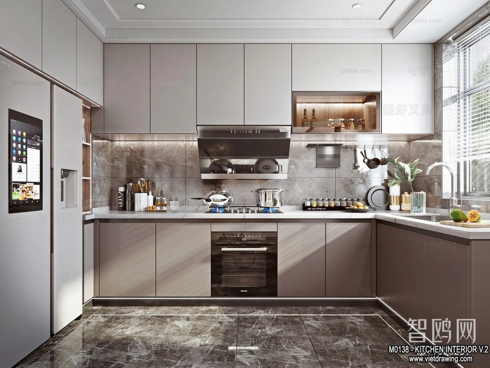 Kitchen – Modern Style Interior 3D Scenes – 092