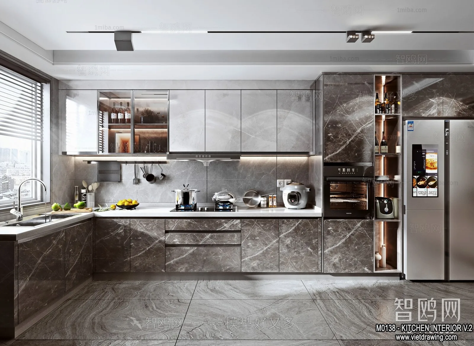 Kitchen – Modern Style Interior 3D Scenes – 093