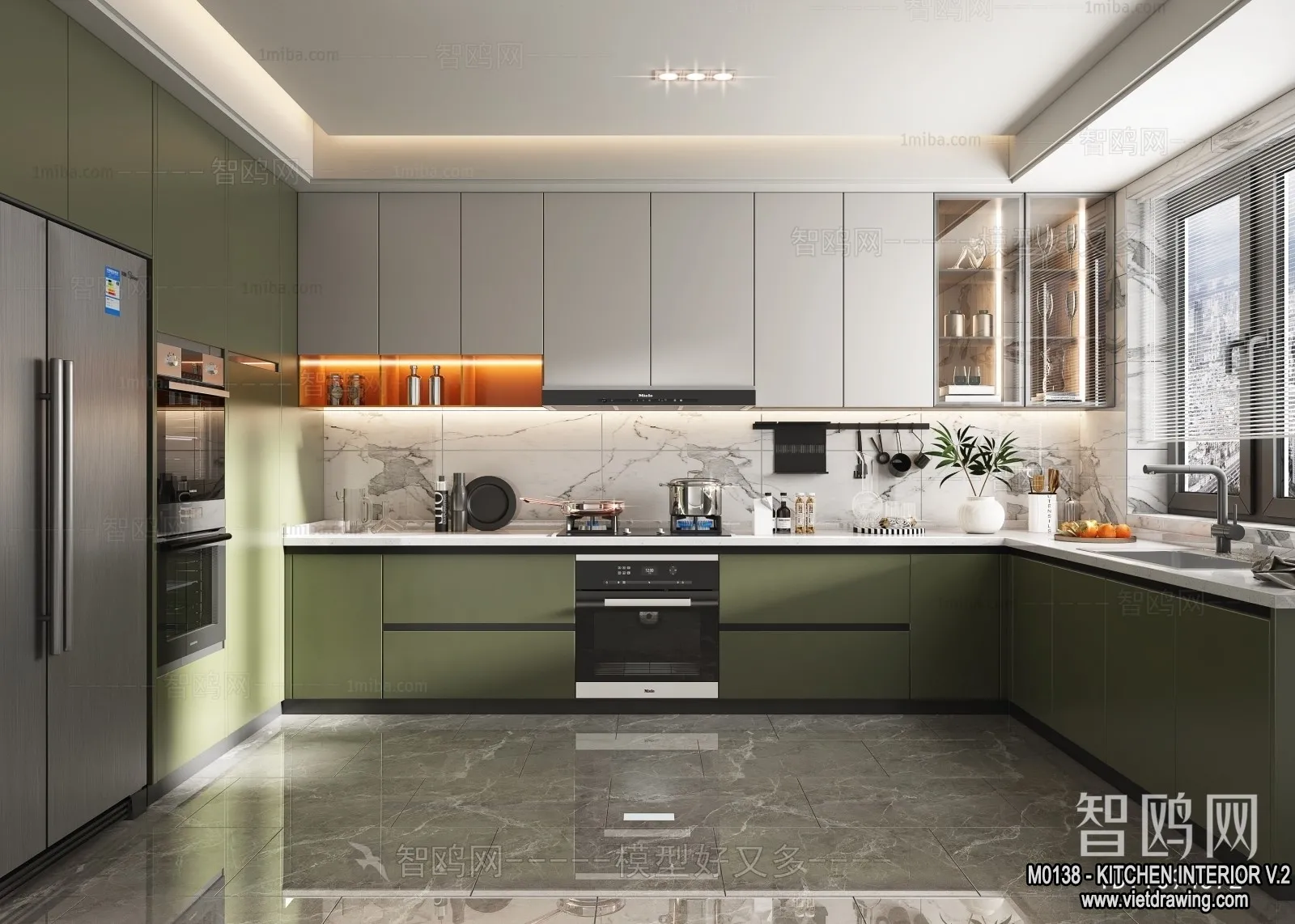 Kitchen – Modern Style Interior 3D Scenes – 094