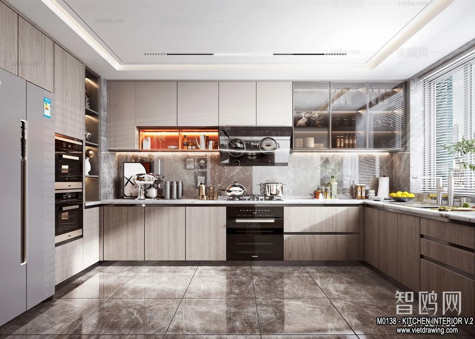 Kitchen – Modern Style Interior 3D Scenes – 095