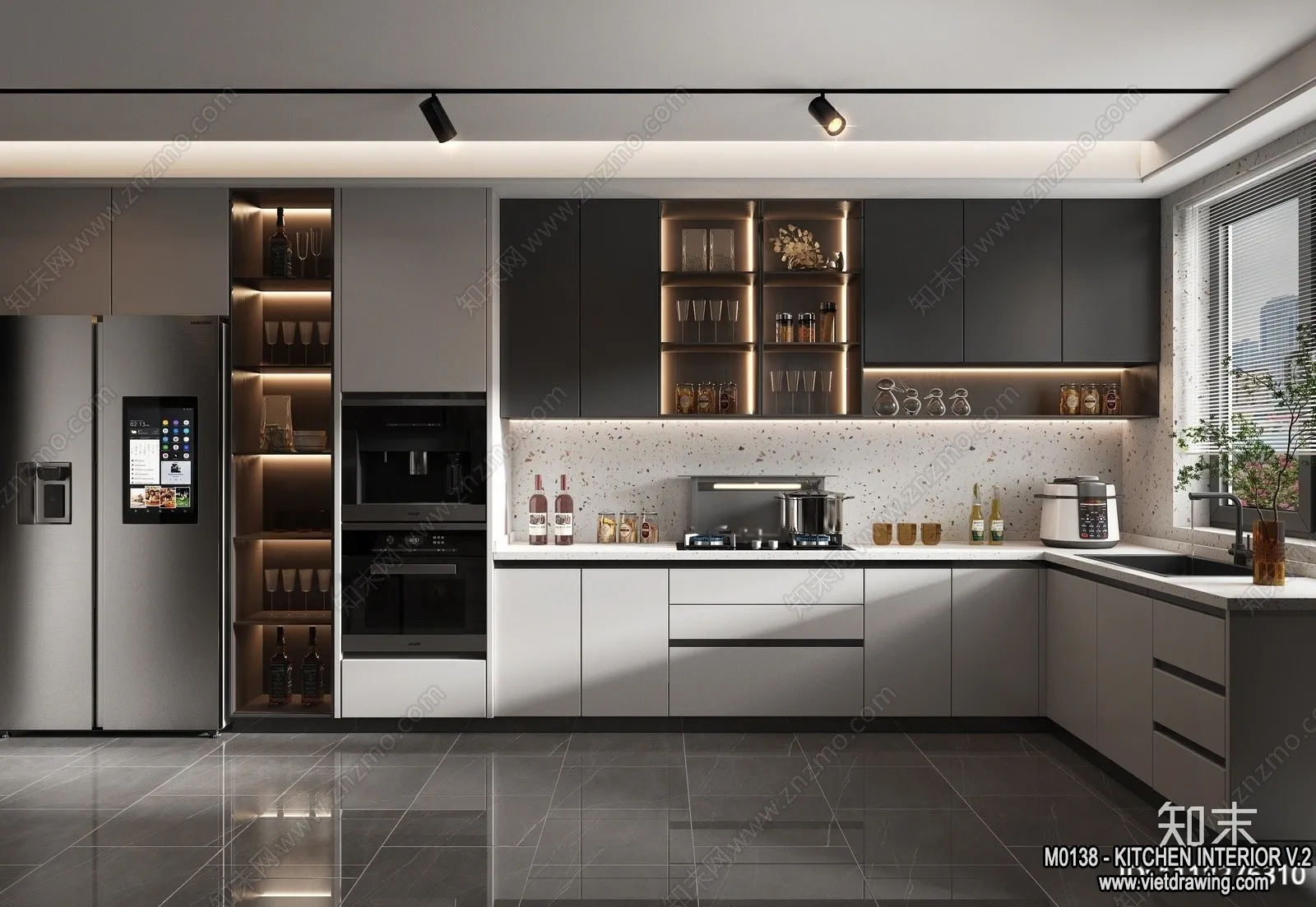 Kitchen – Modern Style Interior 3D Scenes – 096