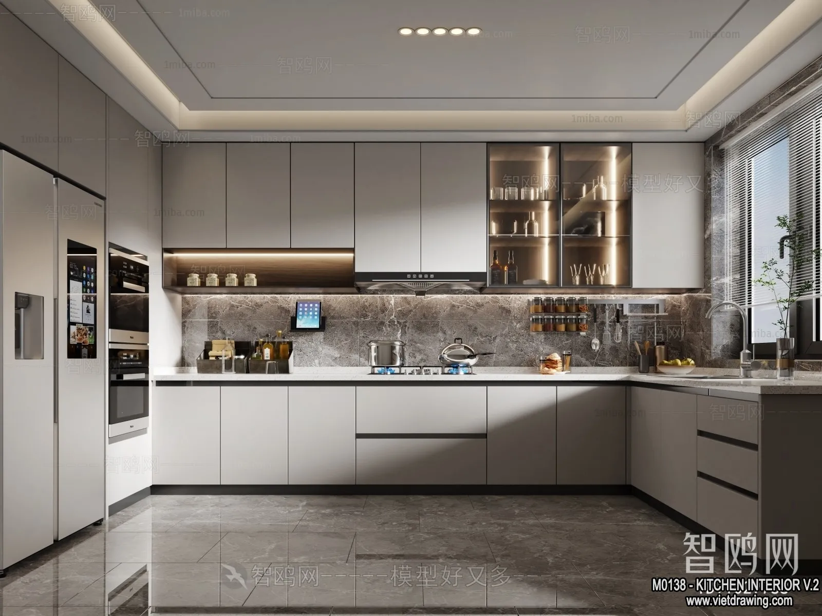 Kitchen – Modern Style Interior 3D Scenes – 097