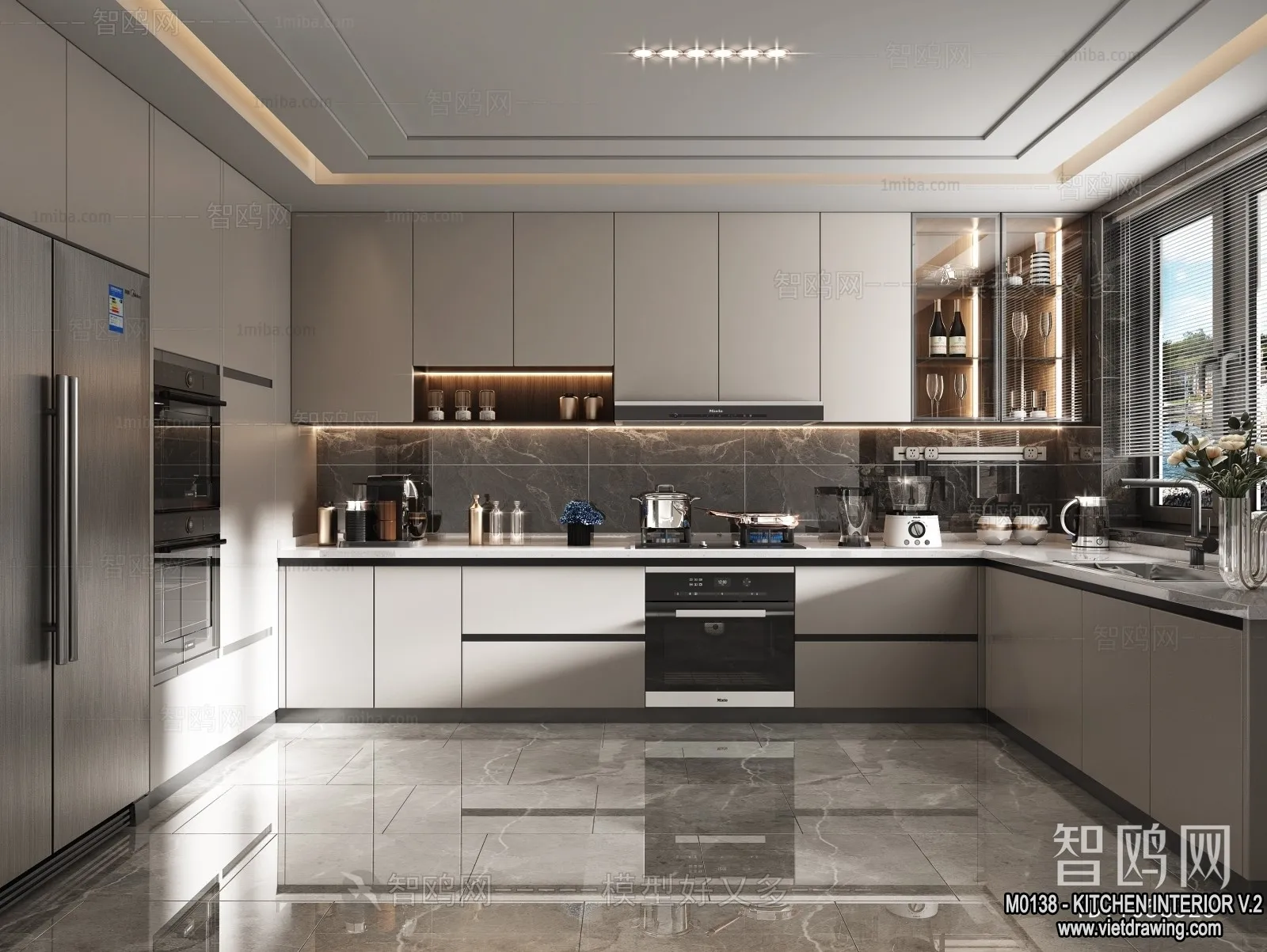 Kitchen – Modern Style Interior 3D Scenes – 098