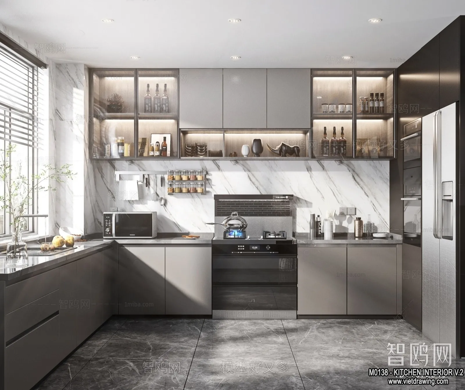 Kitchen – Modern Style Interior 3D Scenes – 106