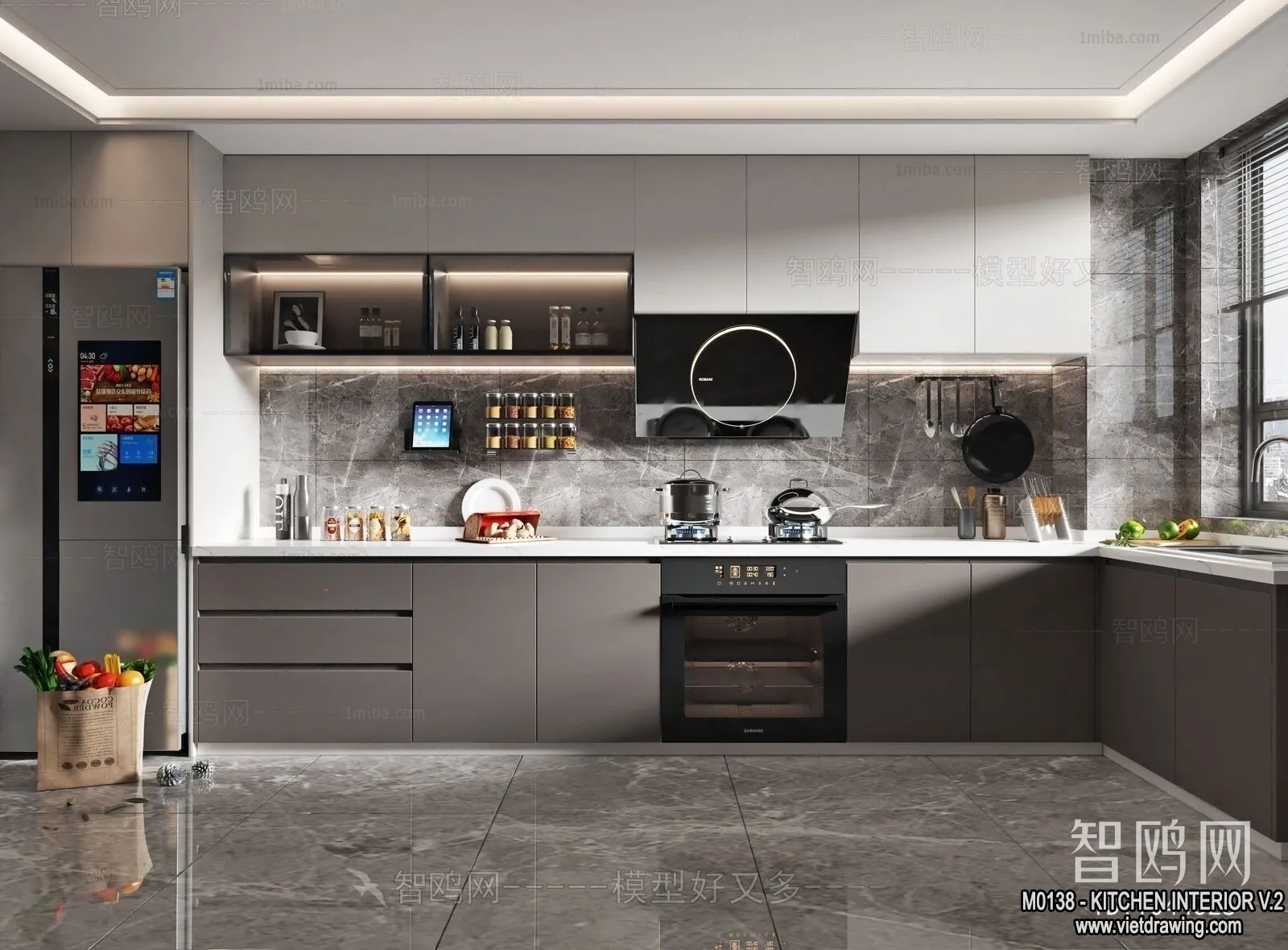 Kitchen – Modern Style Interior 3D Scenes – 110