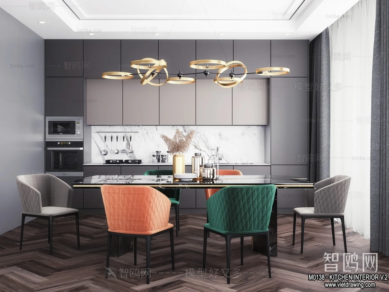 Kitchen – Modern Style Interior 3D Scenes – 113