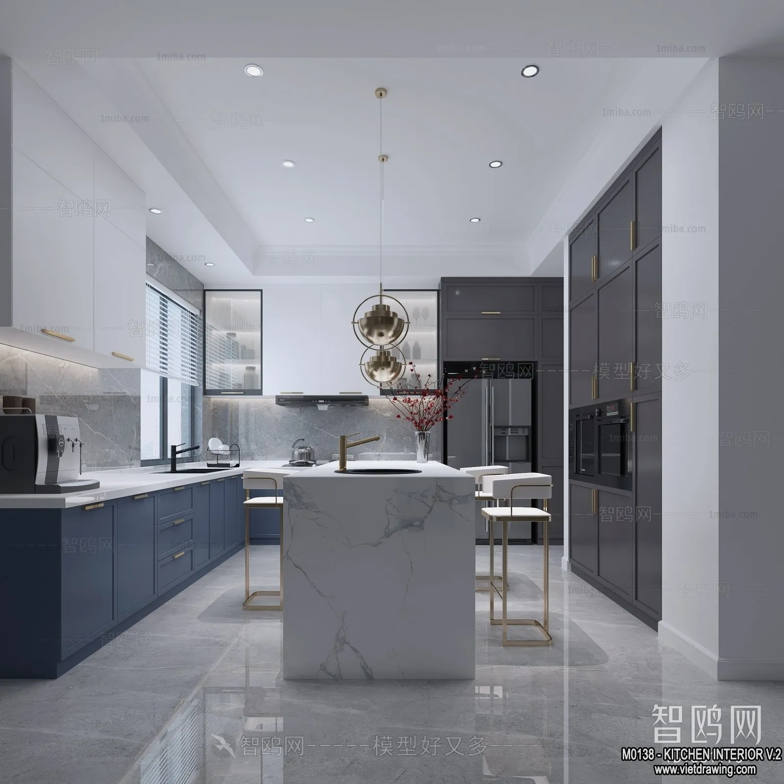 Kitchen – Modern Style Interior 3D Scenes – 115