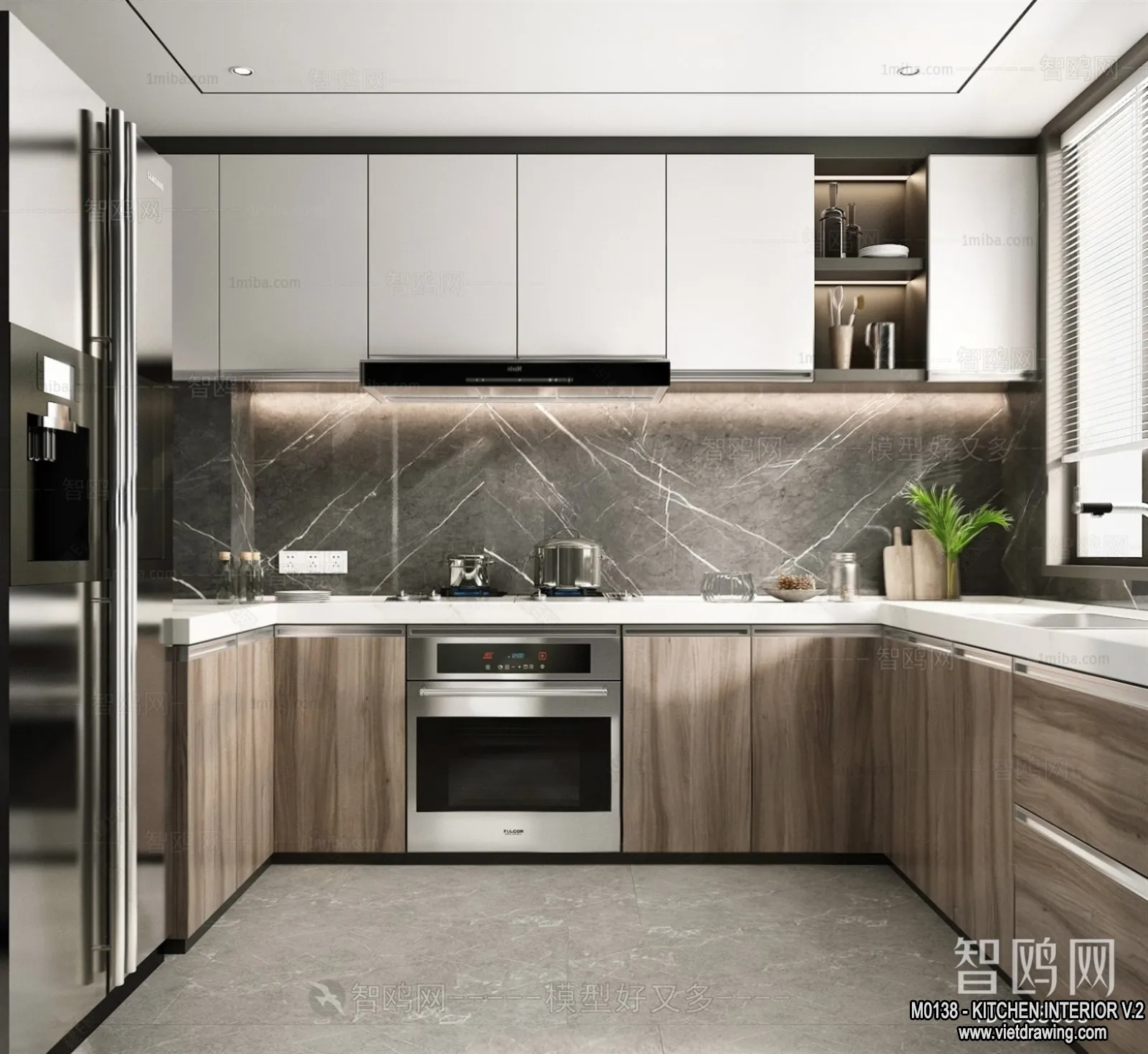 Kitchen – Modern Style Interior 3D Scenes – 120