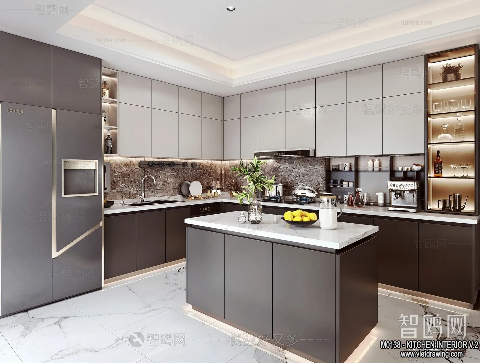 Kitchen – Modern Style Interior 3D Scenes – 122