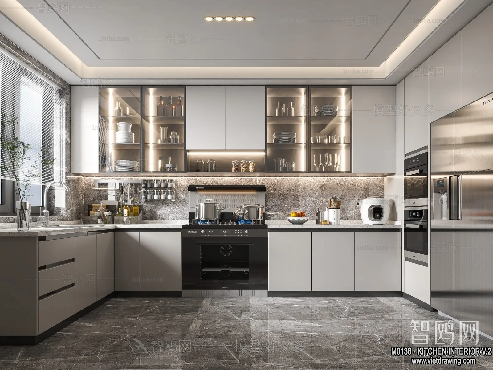 Kitchen – Modern Style Interior 3D Scenes – 125