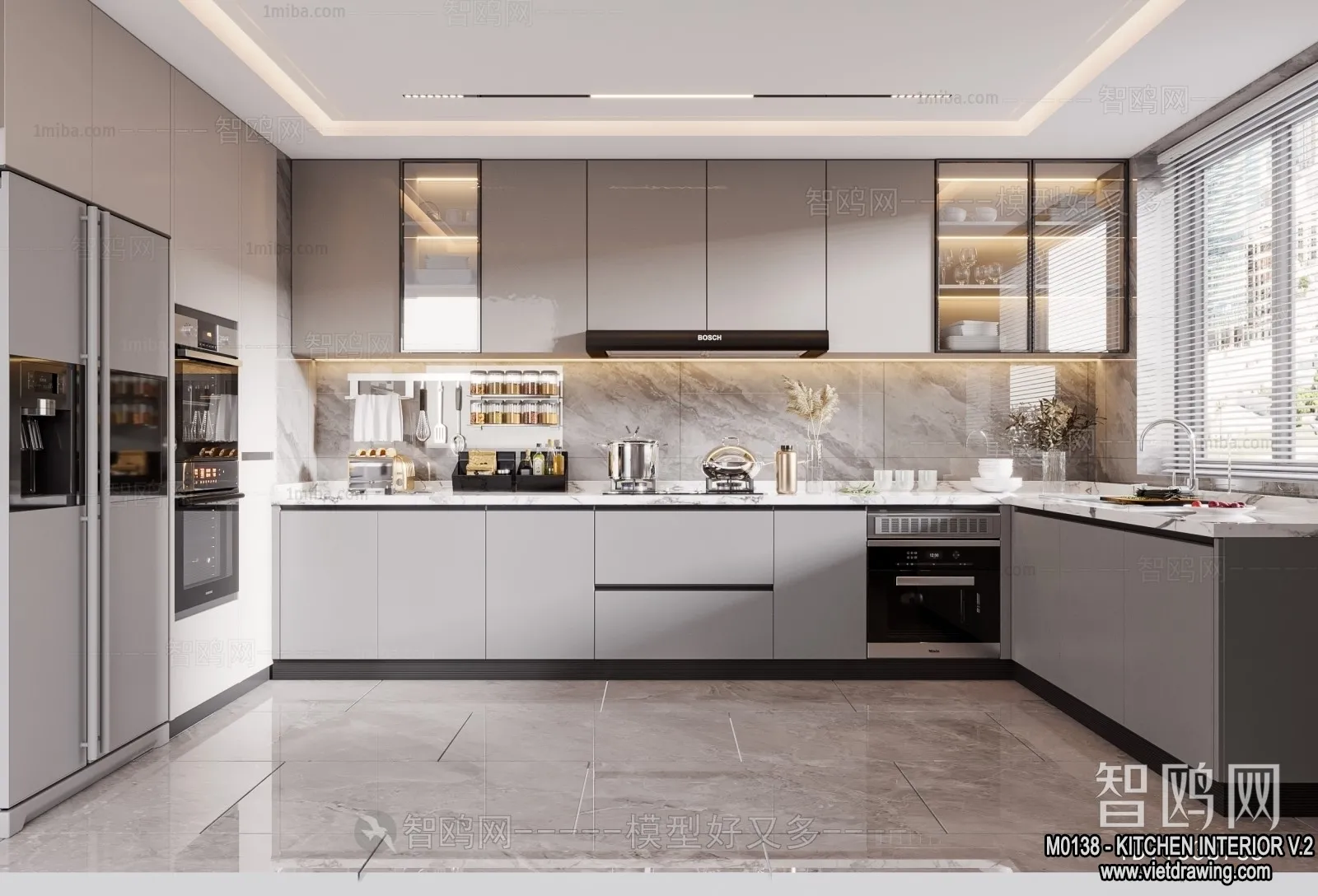 Kitchen – Modern Style Interior 3D Scenes – 126