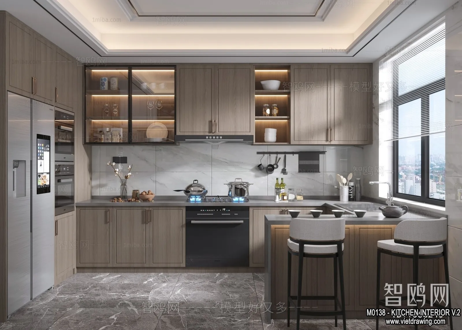 Kitchen – Modern Style Interior 3D Scenes – 133