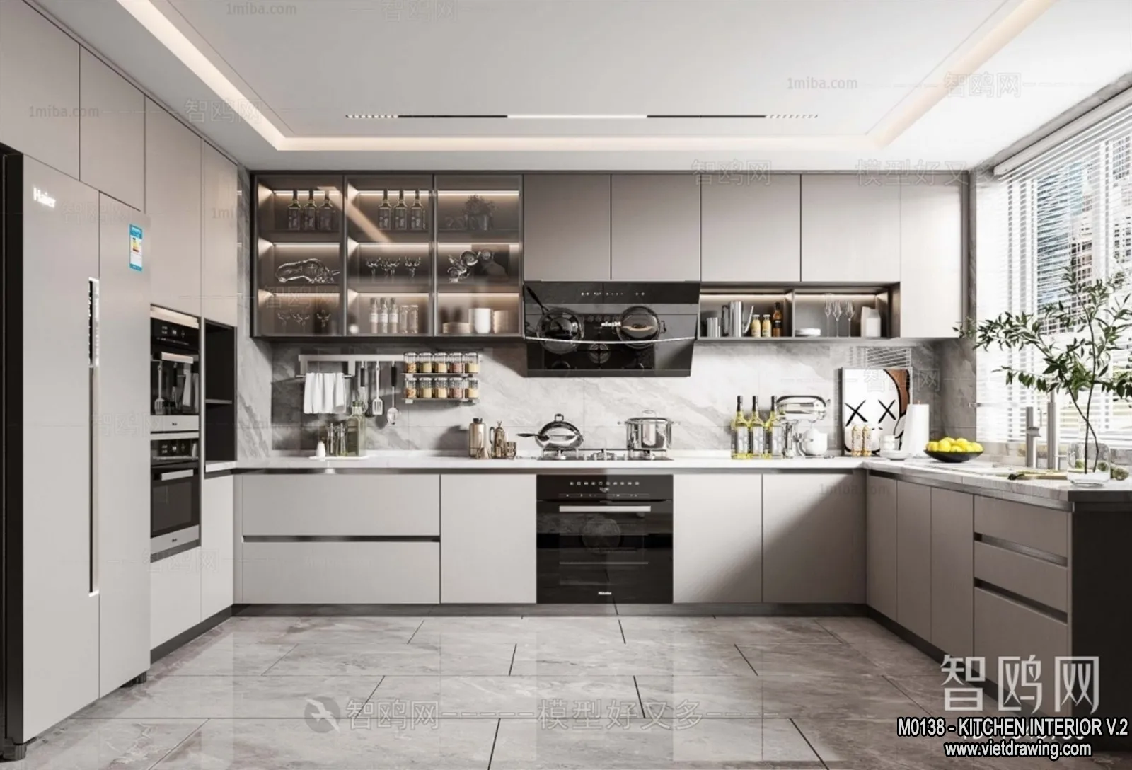 Kitchen – Modern Style Interior 3D Scenes – 138