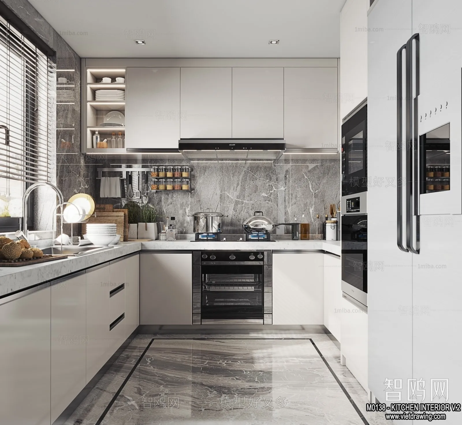 Kitchen – Modern Style Interior 3D Scenes – 142