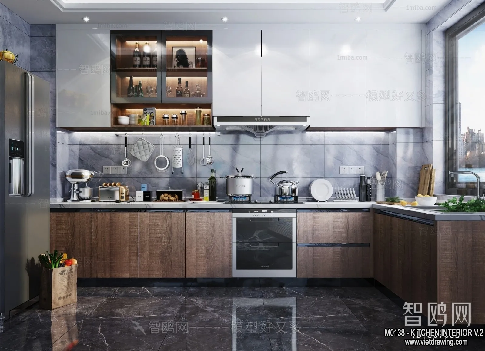 Kitchen – Modern Style Interior 3D Scenes – 145