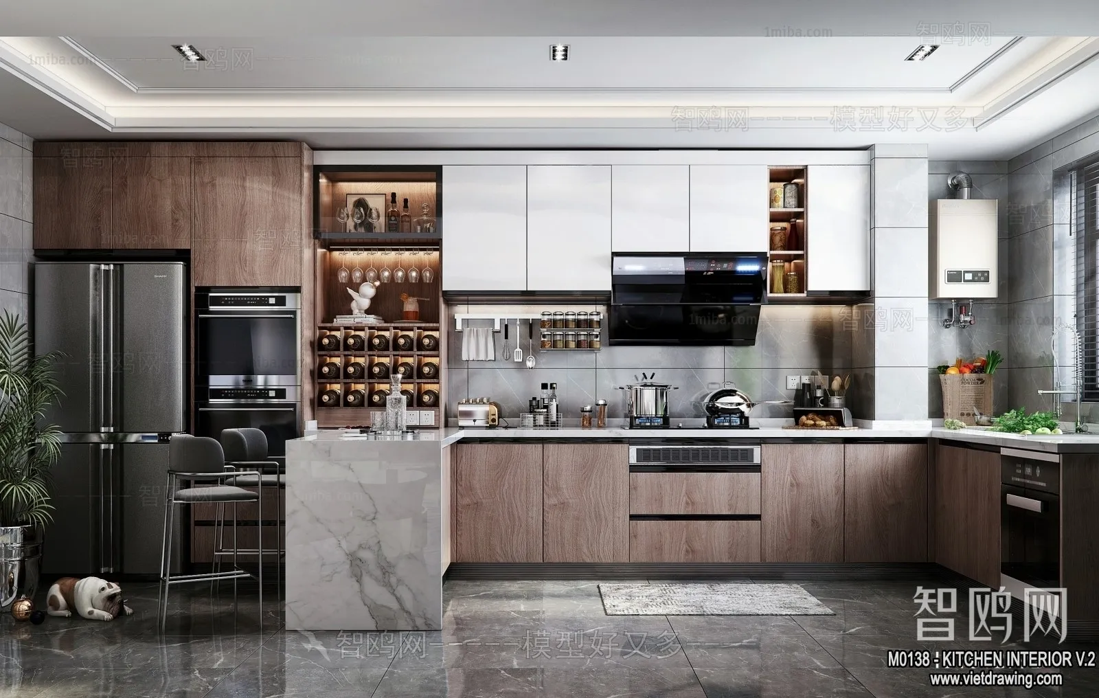 Kitchen – Modern Style Interior 3D Scenes – 147