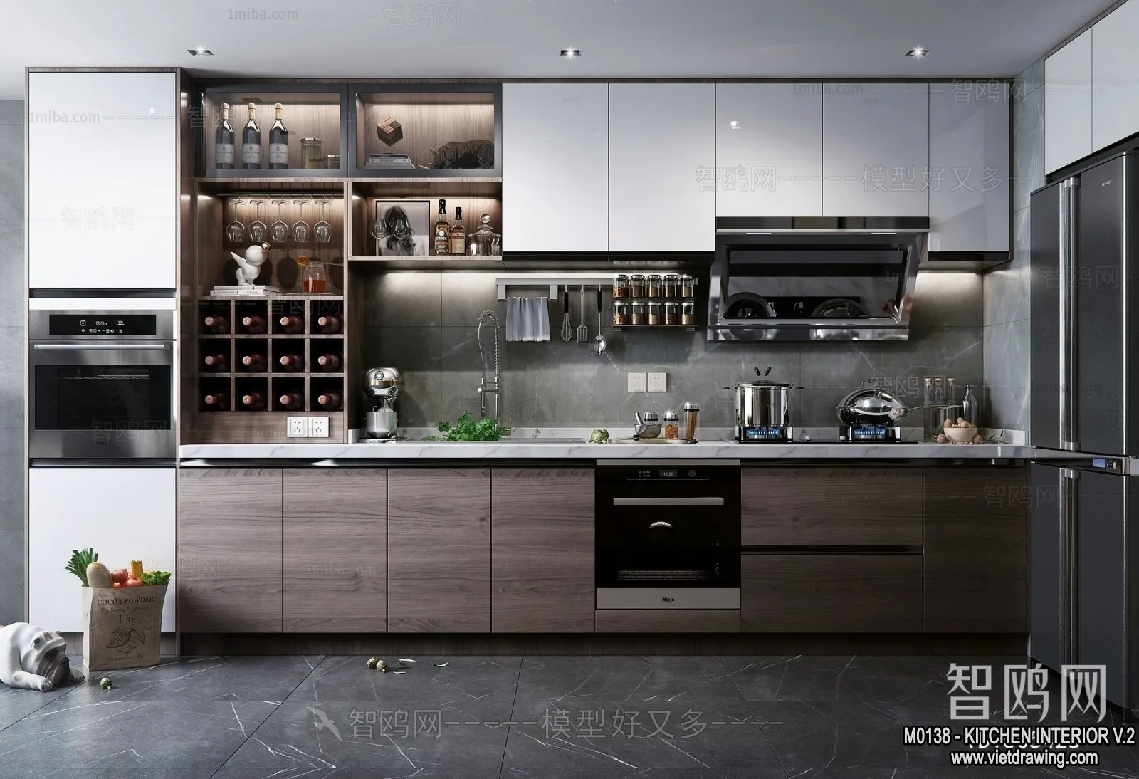 Kitchen – Modern Style Interior 3D Scenes – 148