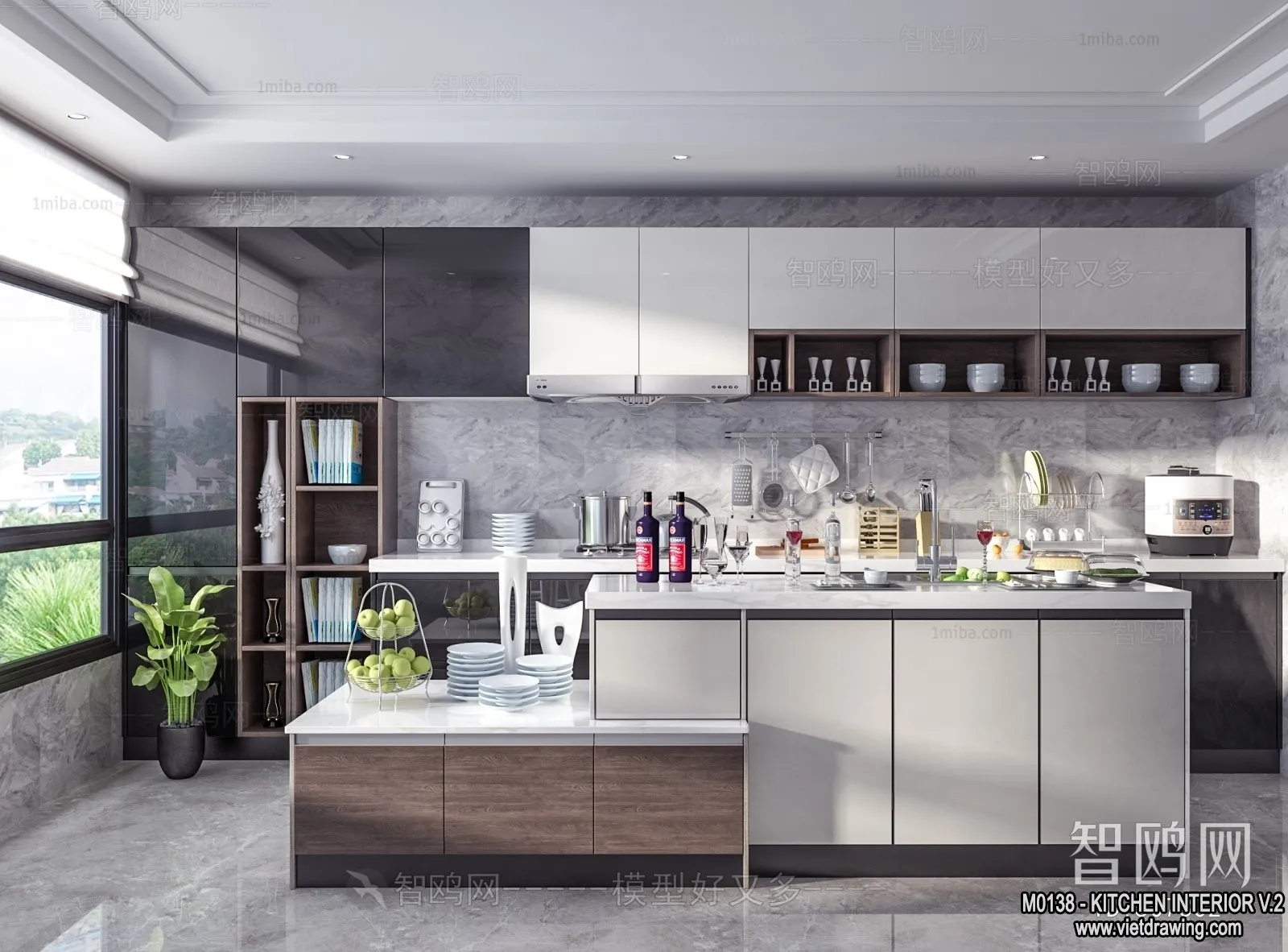 Kitchen – Modern Style Interior 3D Scenes – 149