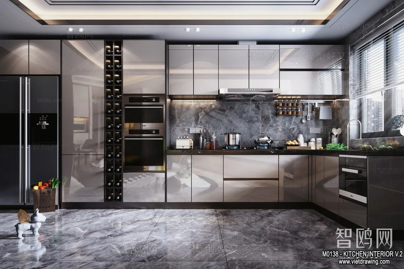 Kitchen – Modern Style Interior 3D Scenes – 150