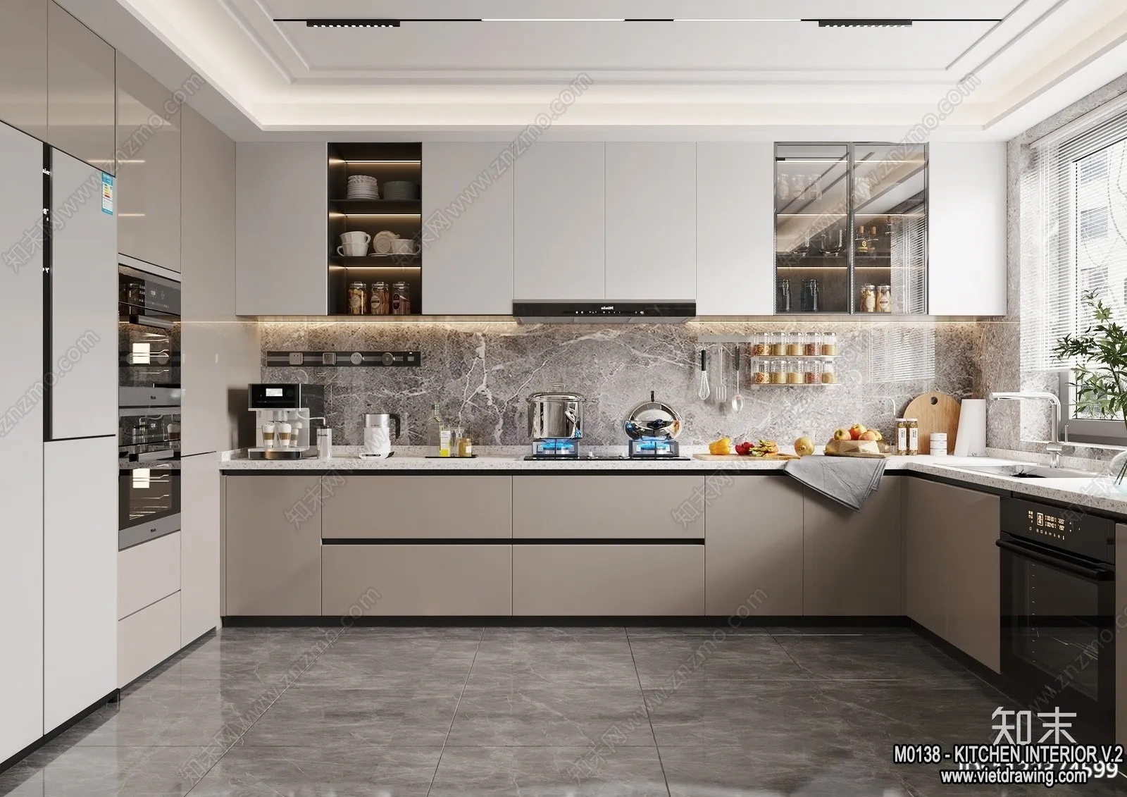 Kitchen – Modern Style Interior 3D Scenes – 157