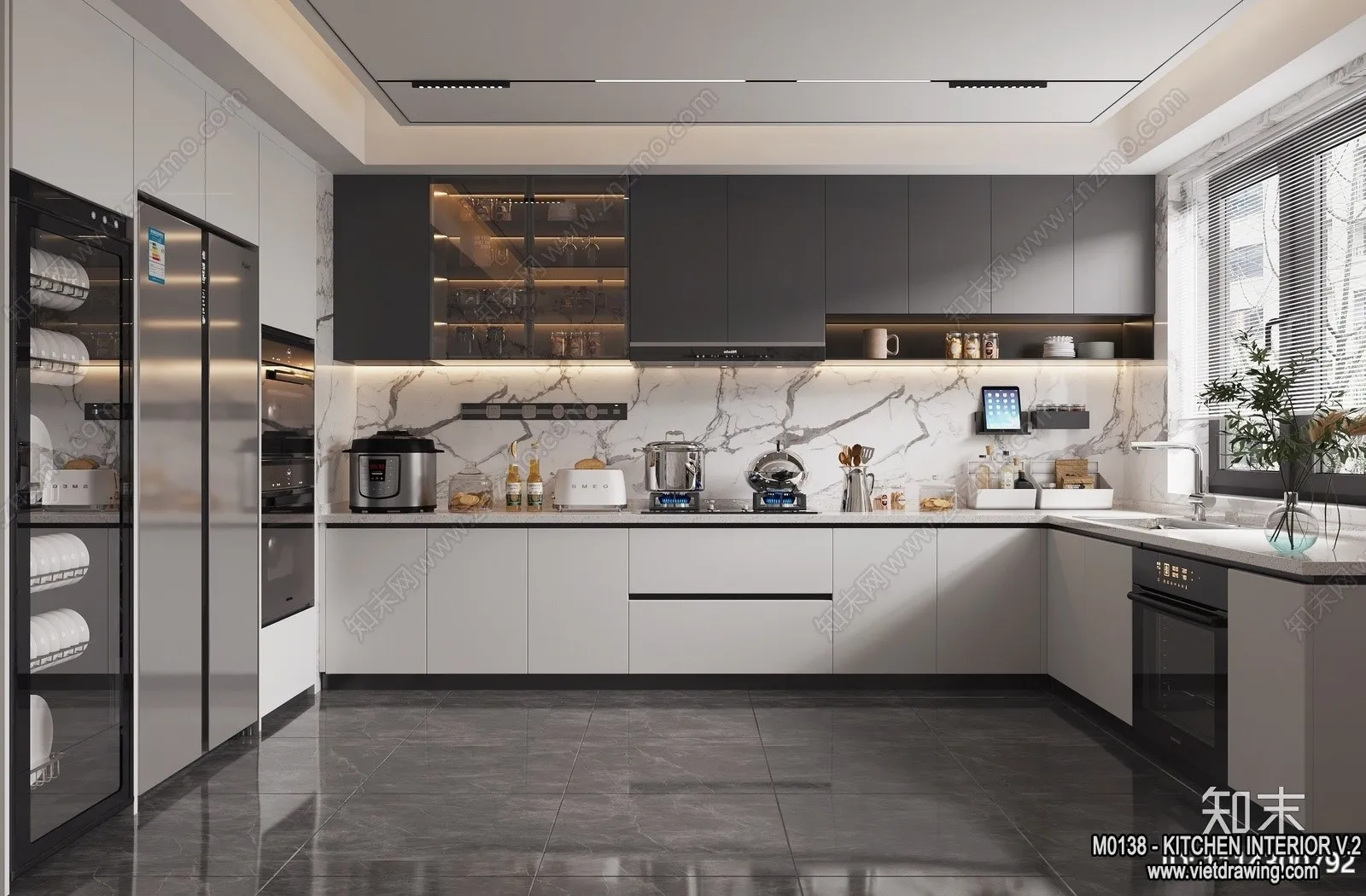 Kitchen – Modern Style Interior 3D Scenes – 158