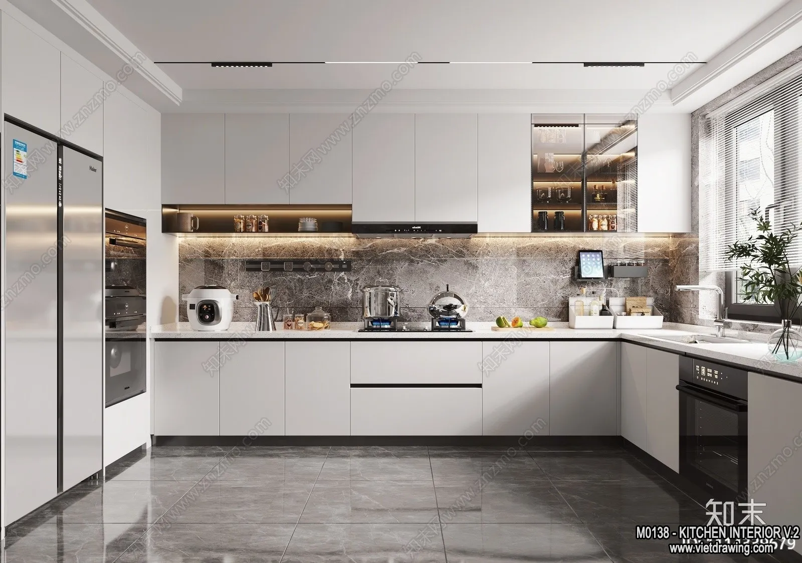 Kitchen – Modern Style Interior 3D Scenes – 159