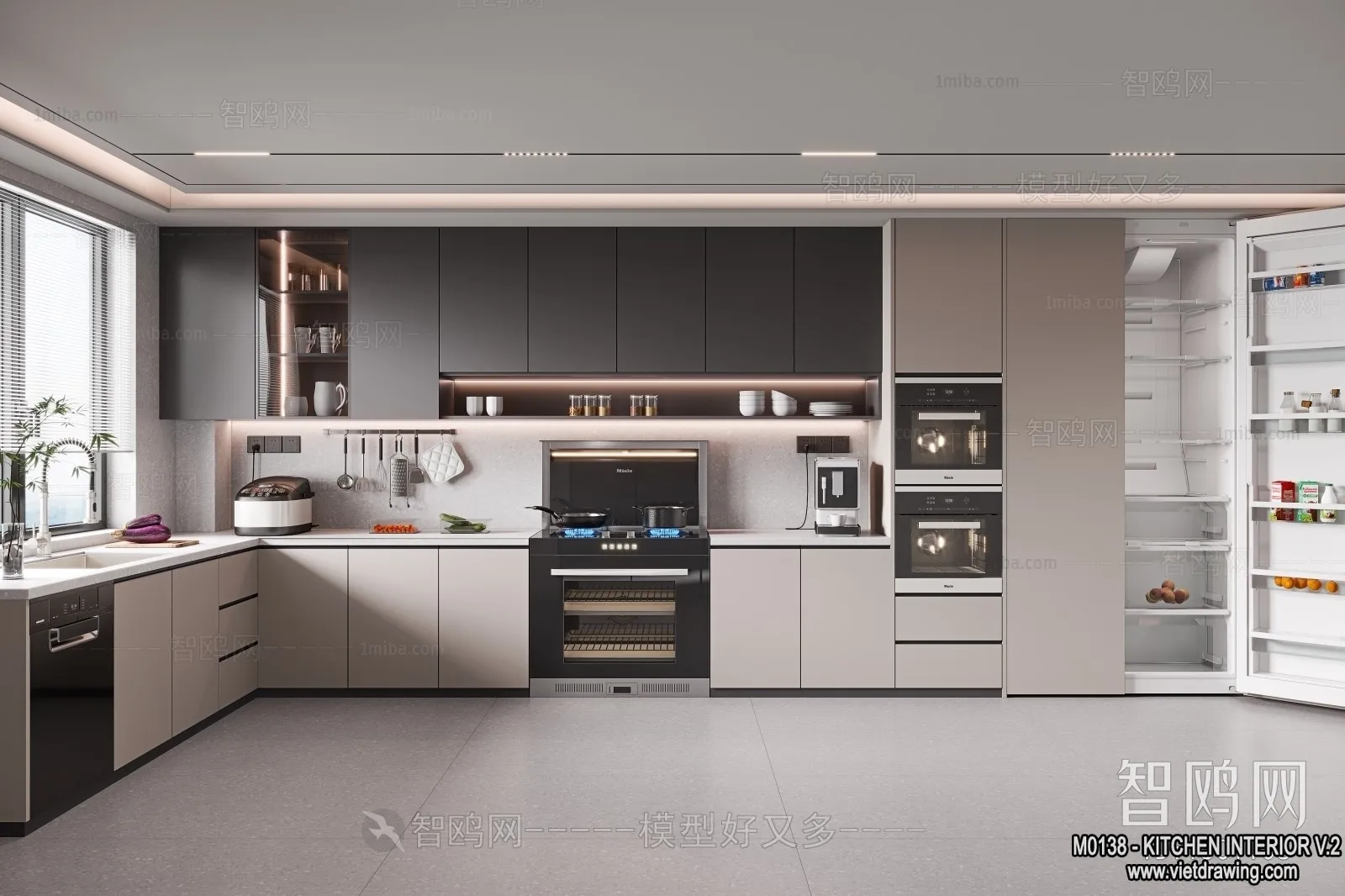 Kitchen – Modern Style Interior 3D Scenes – 167