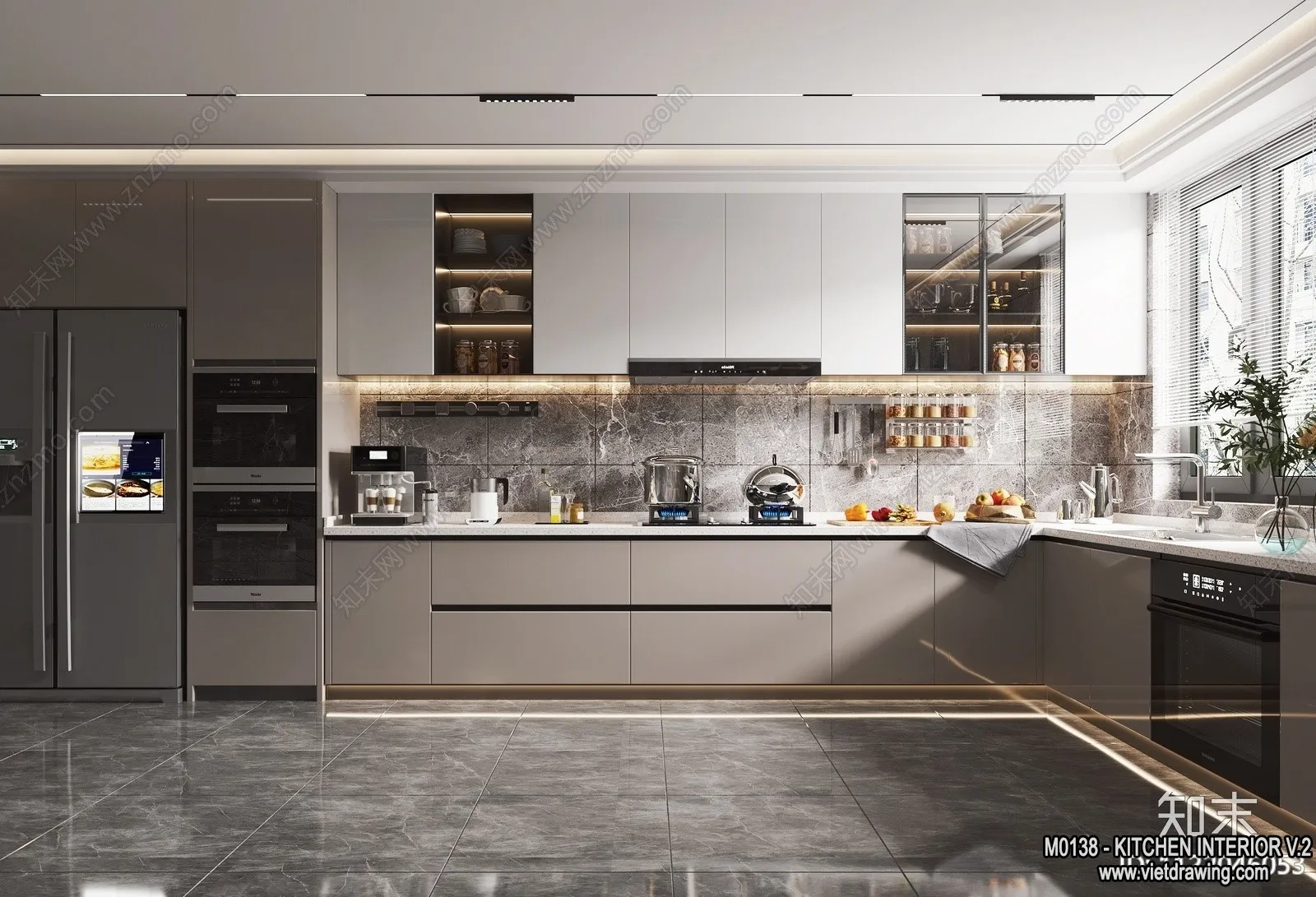 Kitchen – Modern Style Interior 3D Scenes – 182