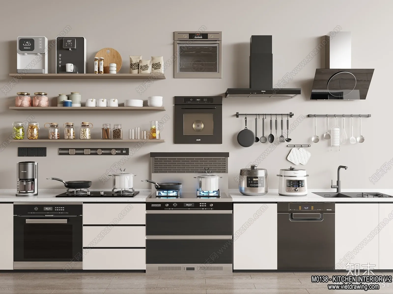 Kitchen – Modern Style Interior 3D Scenes – 198