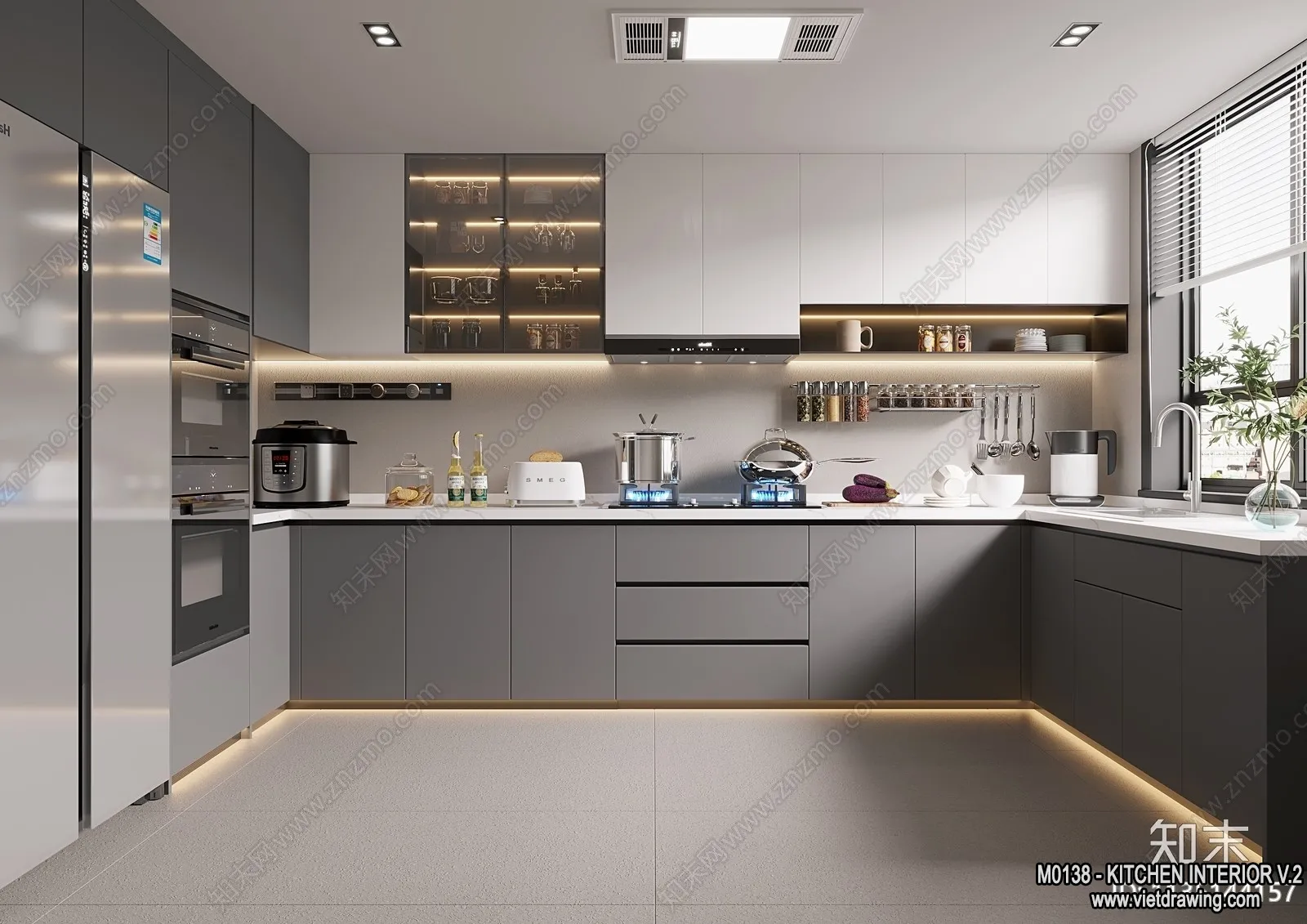 Kitchen – Modern Style Interior 3D Scenes – 207