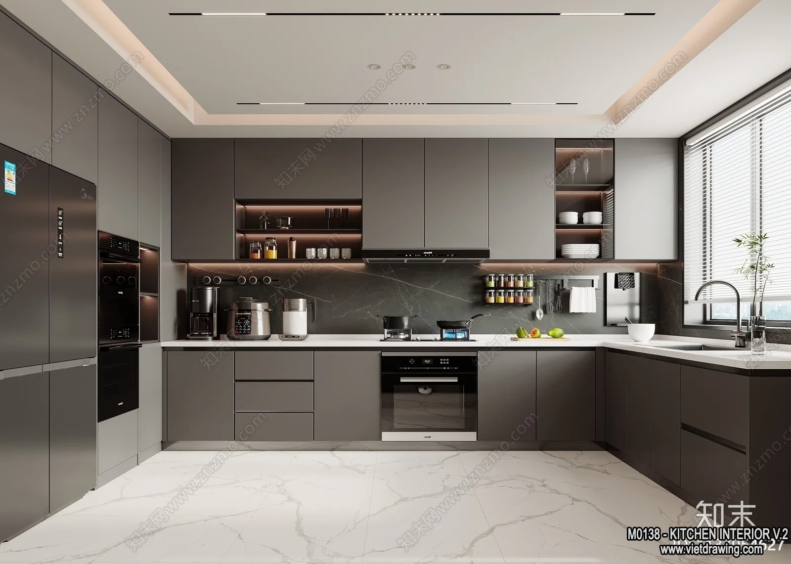 Kitchen – Modern Style Interior 3D Scenes – 210