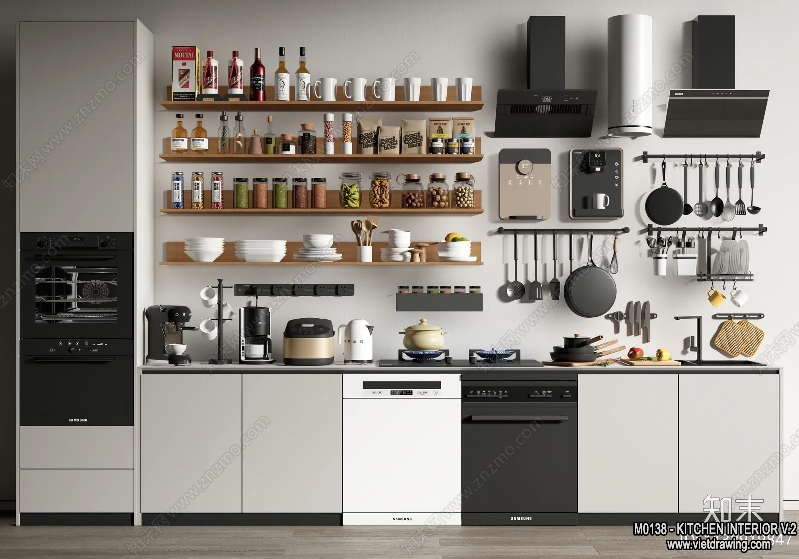 Kitchen – Modern Style Interior 3D Scenes – 213